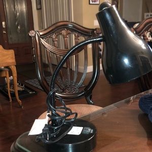 Black portable charger desk lamp